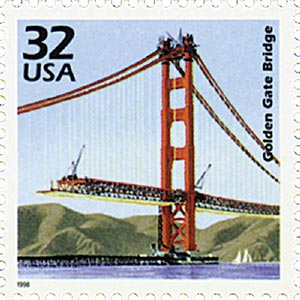 1998 USPS 32c Golden Gate Bridge Stamp