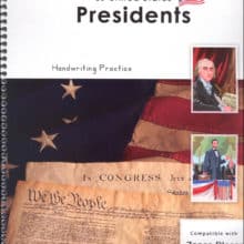 45 United States Presidents Character Writing Worksheets Zaner-Bloser Beginning Cursive
