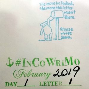 Day 1 InCoWriMo2019 February Letter Writing