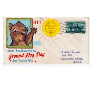 City of Sun Prarie Groundhog Day Website vintage commemorative postcard 