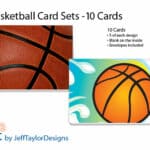 Basketball Stationary Notecard Set - 10 Notecards with Envelopes (Blank Inside)