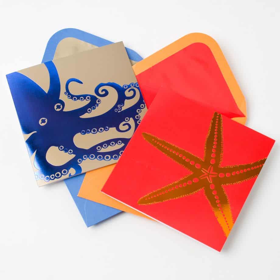 Papyrus Graphic Sea Life Assorted Note Cards Set