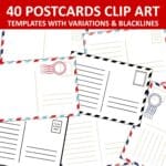 Postcard Templates Clip Art Set