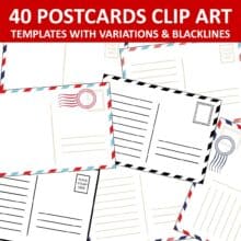 Postcard Templates Clip Art Set