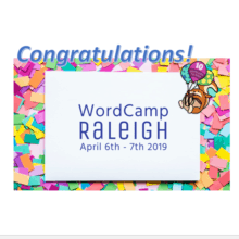 Congratulations WordCamp Raleigh 2019 10th Anniversary!