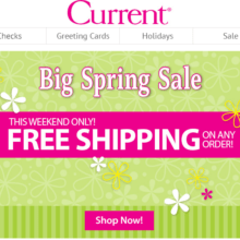 Current Spring Sale Free Shipping on All Orders this weekend