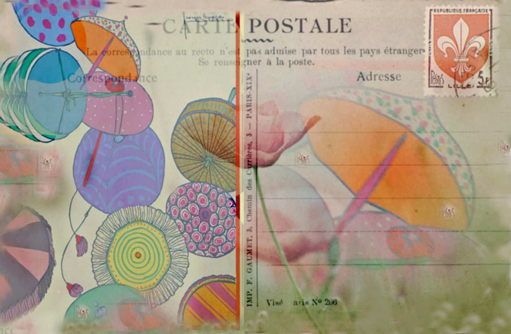 Printable Vintage Postcard Back Collage | AnchoredScraps.com