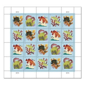 Coral Reefs Postcard stamps