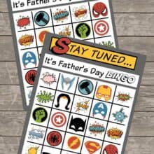 Superhero Bingo Fathers Day Printable