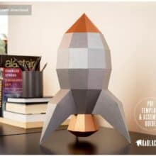 Retro Rocket DIY Printable Rocketship NASA Apollo Desk Decor