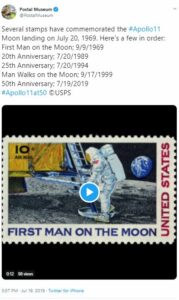 Postal Museum Stamps Commemorating Apollo 11