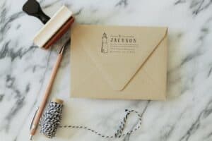 SubstationPaperie return address lighthouse stamp