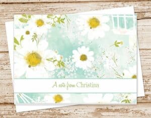 CelebrateLilThings Personalized Watercolor Daisy Folded Notecards