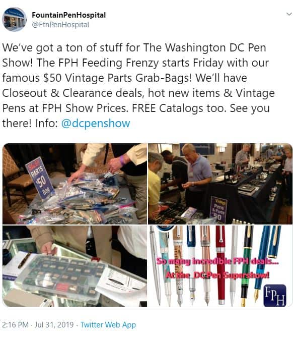 DC Pen Show FountainPenHospital Tweet