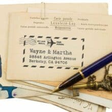 2impress Personalized Address Stamp Airmail Graphic Typewriter Text