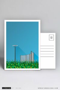 Field of Dreams Park Minimalist Art Postcard Set