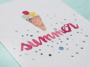 summer postcard hand painted motifs summer ice cream handgemachtvonsarahh