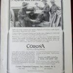 WWI 1916 Corona Typewriter Magazine Advertisement