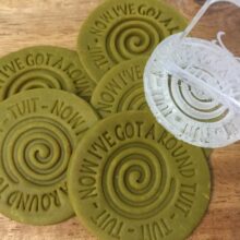 Addressing Round Tuit Letter Writing with Round Tuit Stamp