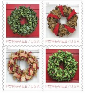 USPS Holiday Wreaths 2019 Forever Stamps