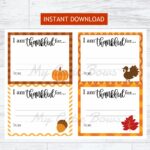 Read more about the article Thanksgiving Printable I am Thankful Cards