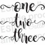 One Two Three Cursive script printable