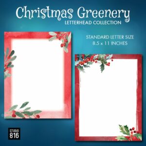 Christmas Greenery Letterhead Collection