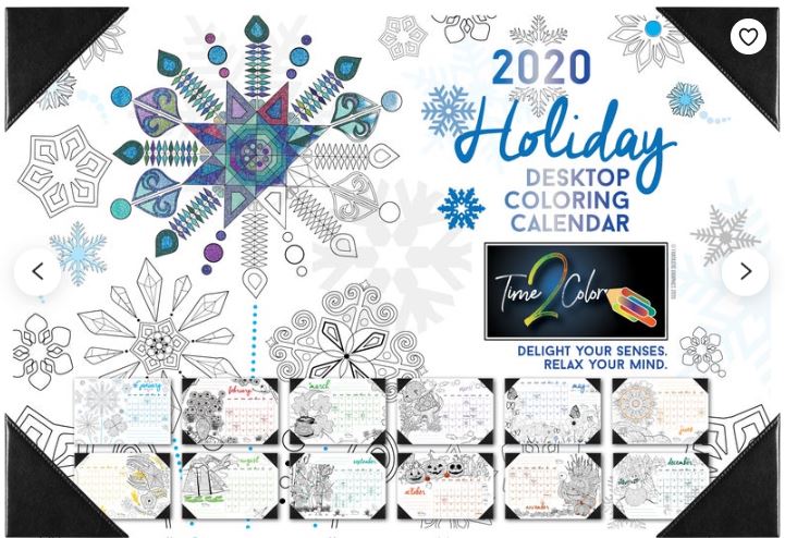 Desk Blotter Coloring Calendar 2020 Holiday