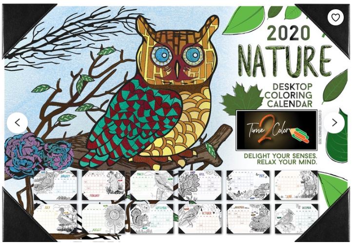 Desk Blotter Coloring Calendar 2020