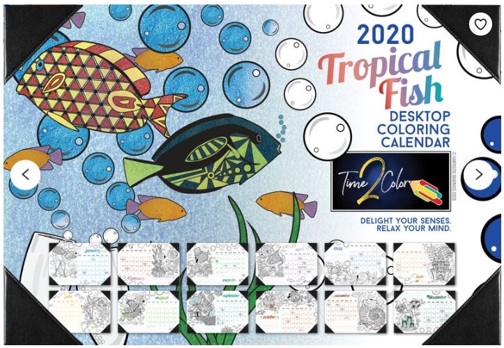 Desk Blotter Coloring Calendar 2020