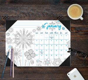 Desk Blotter Coloring Calendar 2020