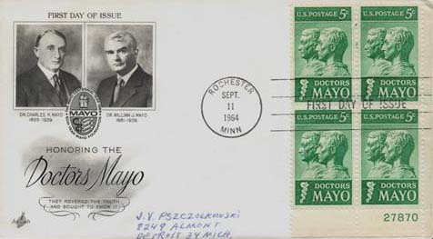 Doctors Mayo 1964 Stamp & First Day Cover