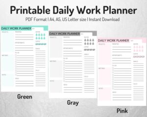 Daily Work Planner Printable