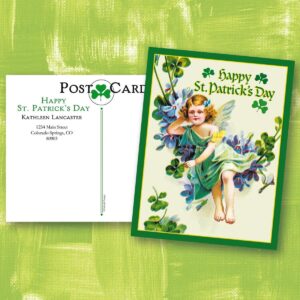 St Patricks Day Personalized Victorian Postcards by Colorful Images