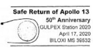 Apollo 13 Safe Return Pictorial Postmark 50th Anniversary