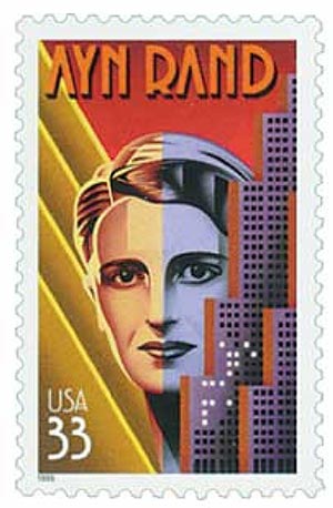 Ayn Rand 33c Stamp 1999 Literary Arts Series