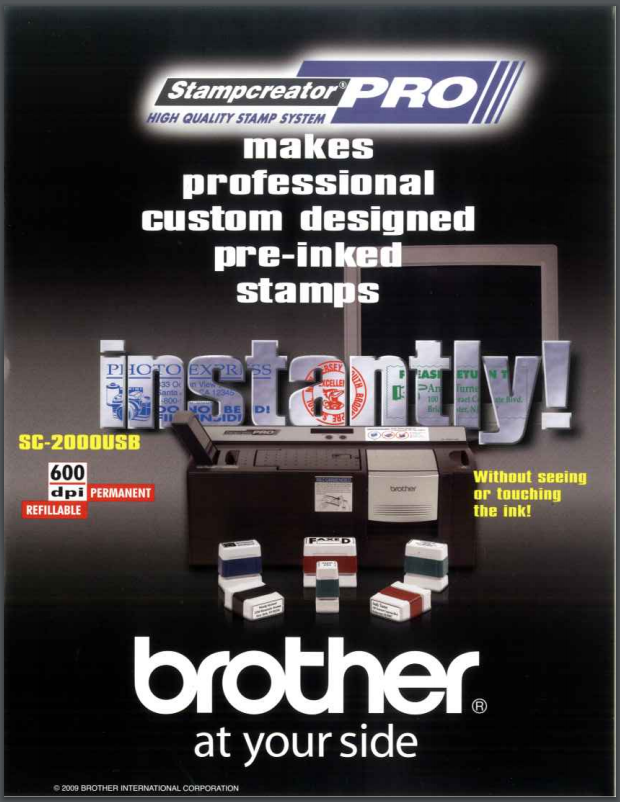 Brother StampCreator Pro Full Literature PDF cover page screenshot