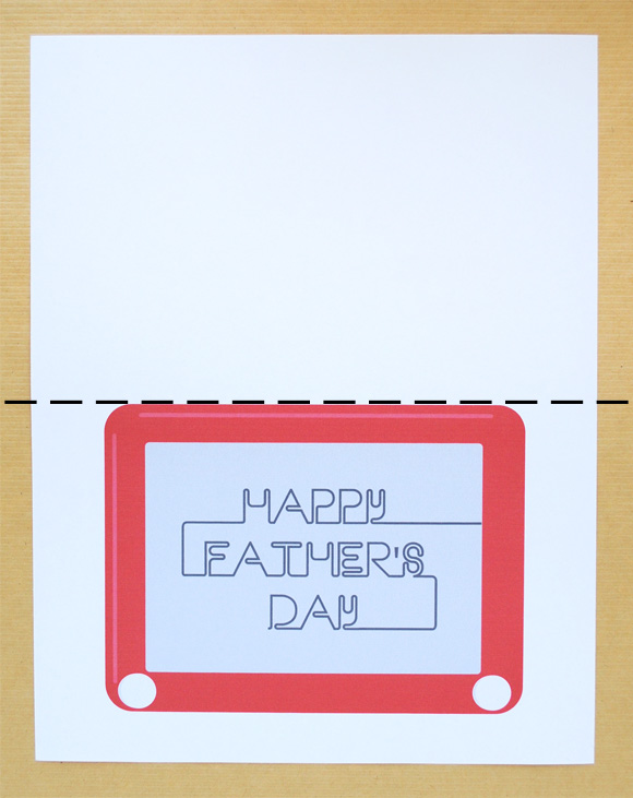 Retro Etch A Sketch Printable Fathers Day Card