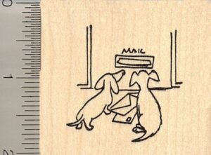 Puppies Waiting For Mail Rubber Stamp; Rubberhedgehog Etsy