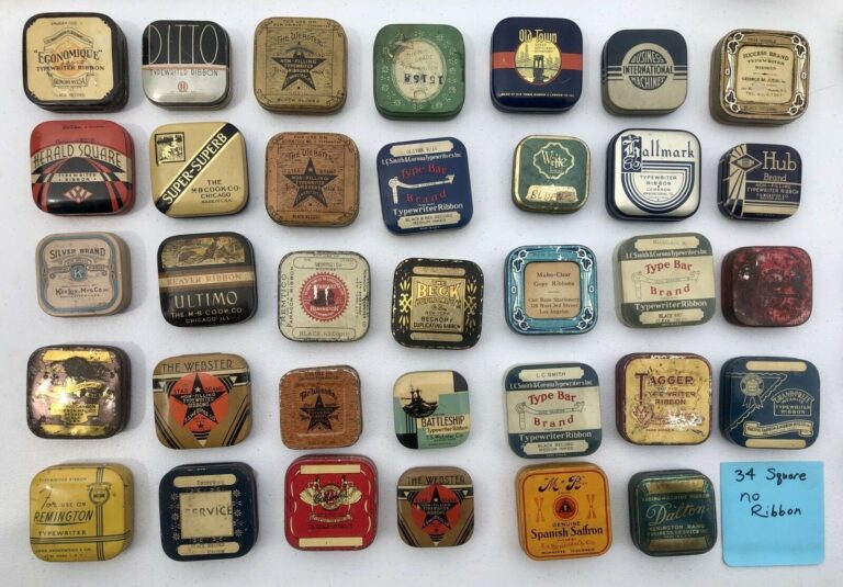 Vintage Typewriter Ribbon Tin Collection