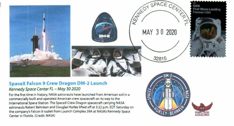 SpaceX Falcon 9 Crew Dragon DM2 Launch May302020 cachet