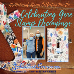 Celebrating Gene Stamp Decoupage - It's National Stamp Collecting Month