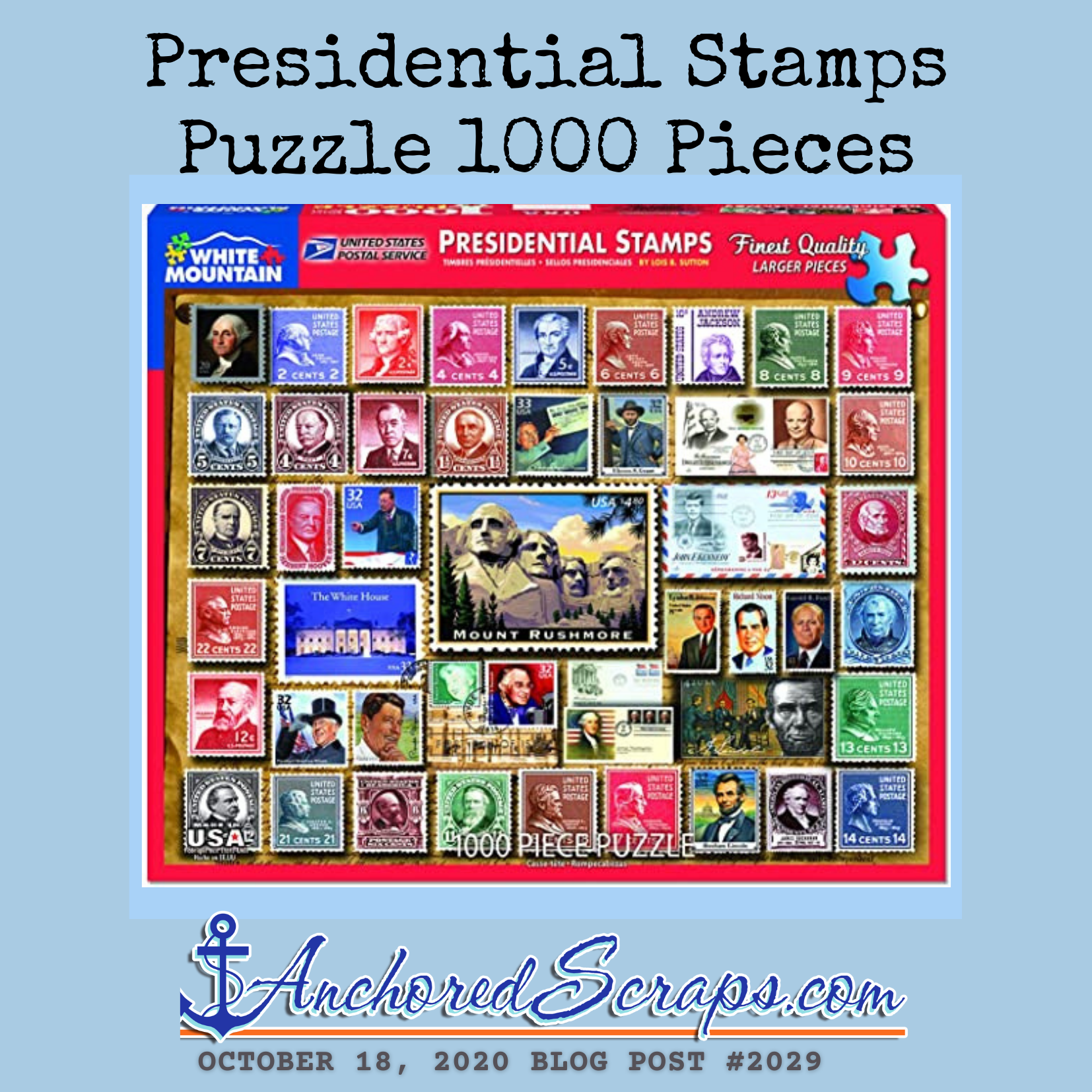 Presidential stamps puzzle 1000 pieces #2029