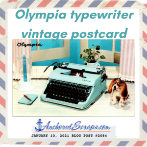 Olympia typewriter vintage postcard