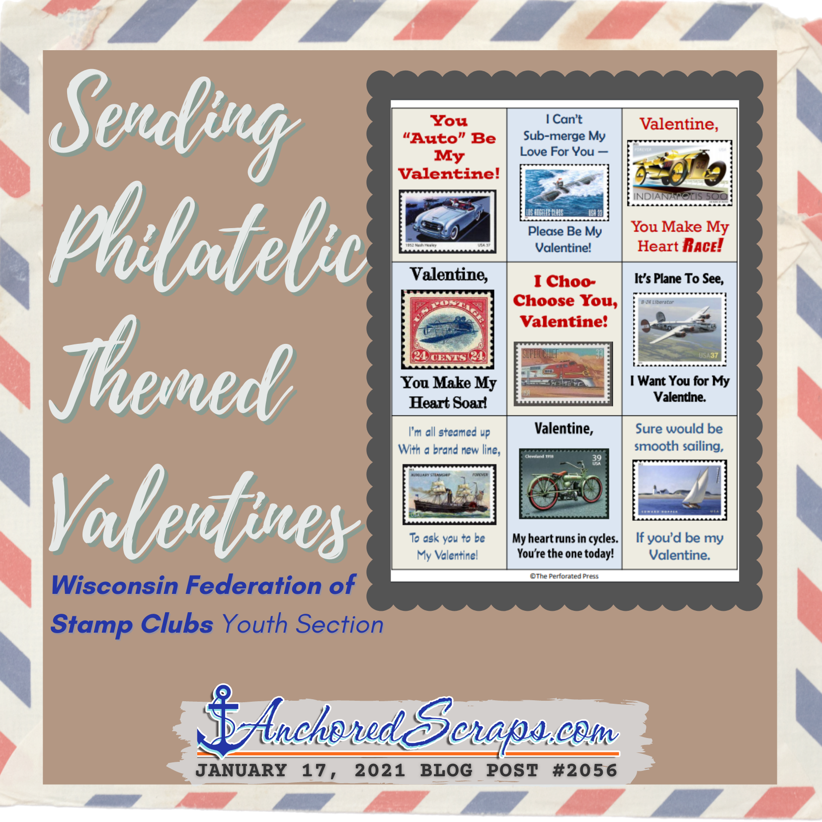 Sending Philatelic Valentines Wisconsin Federation of Stamp Clubs Youth #2065