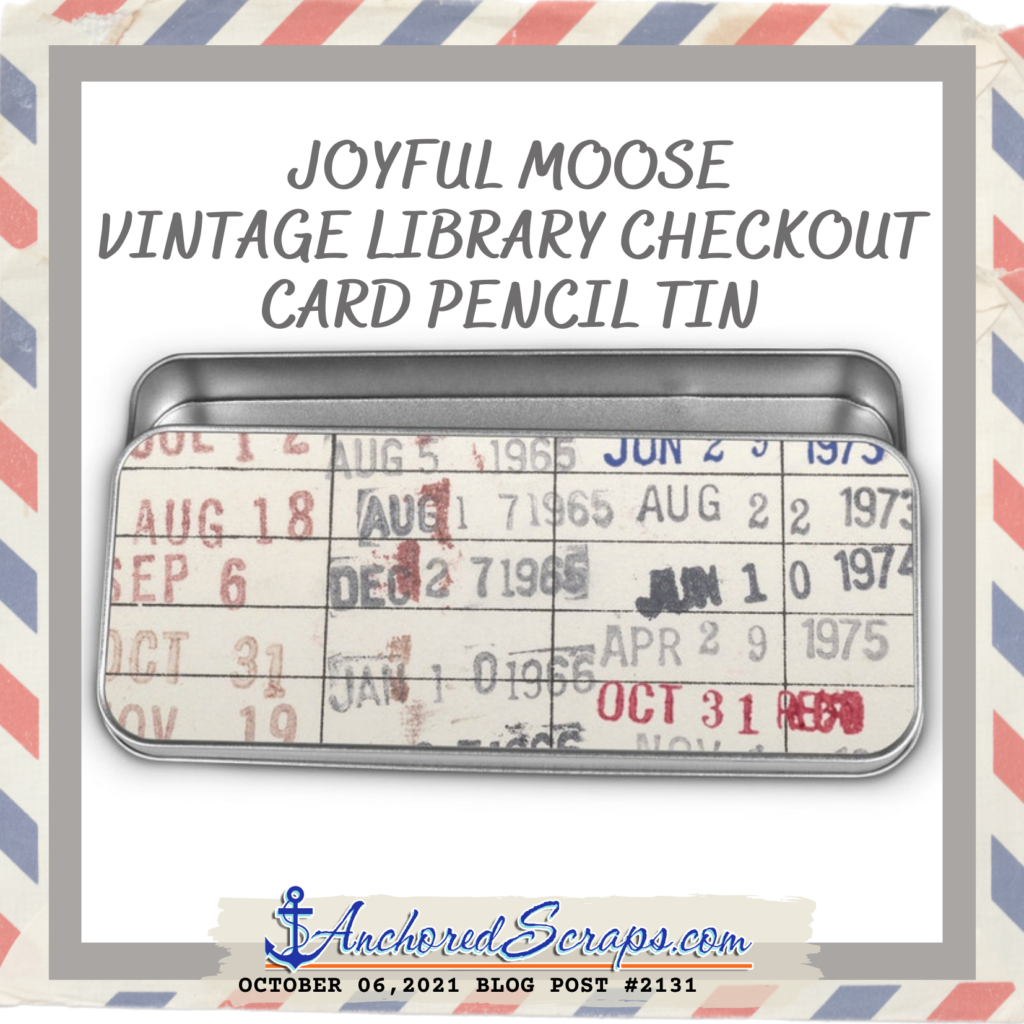 Joyful Moose Vintage Library Checkout Card Pencil Tin