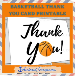 Basketball Thank you Card Printable