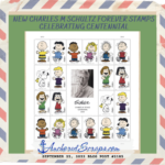 Read more about the article New Charles M Schultz Forever Stamps Celebrating Centennial, Pictorial Postmark too & Upcoming World Postcard Day October 1, 2022