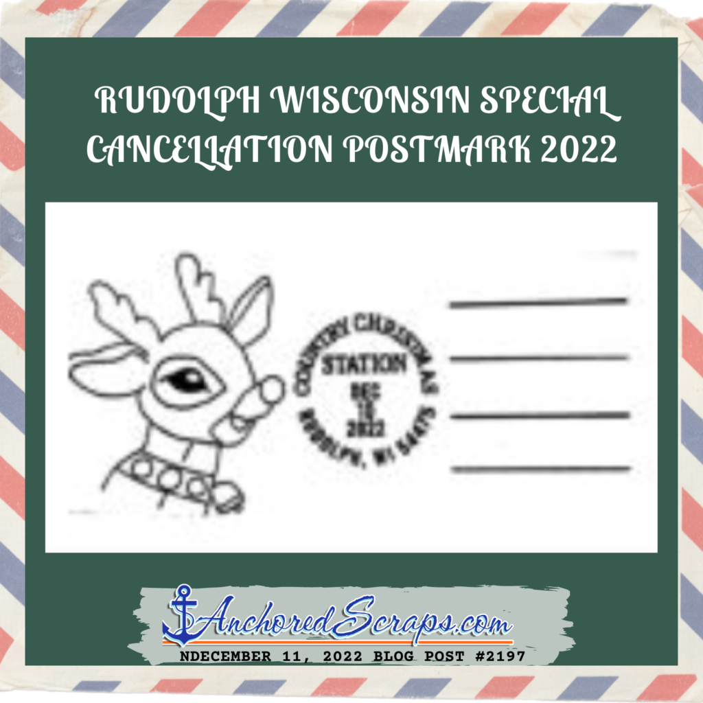 Rudolph Wisconsin Special Cancellation Postmark 2022