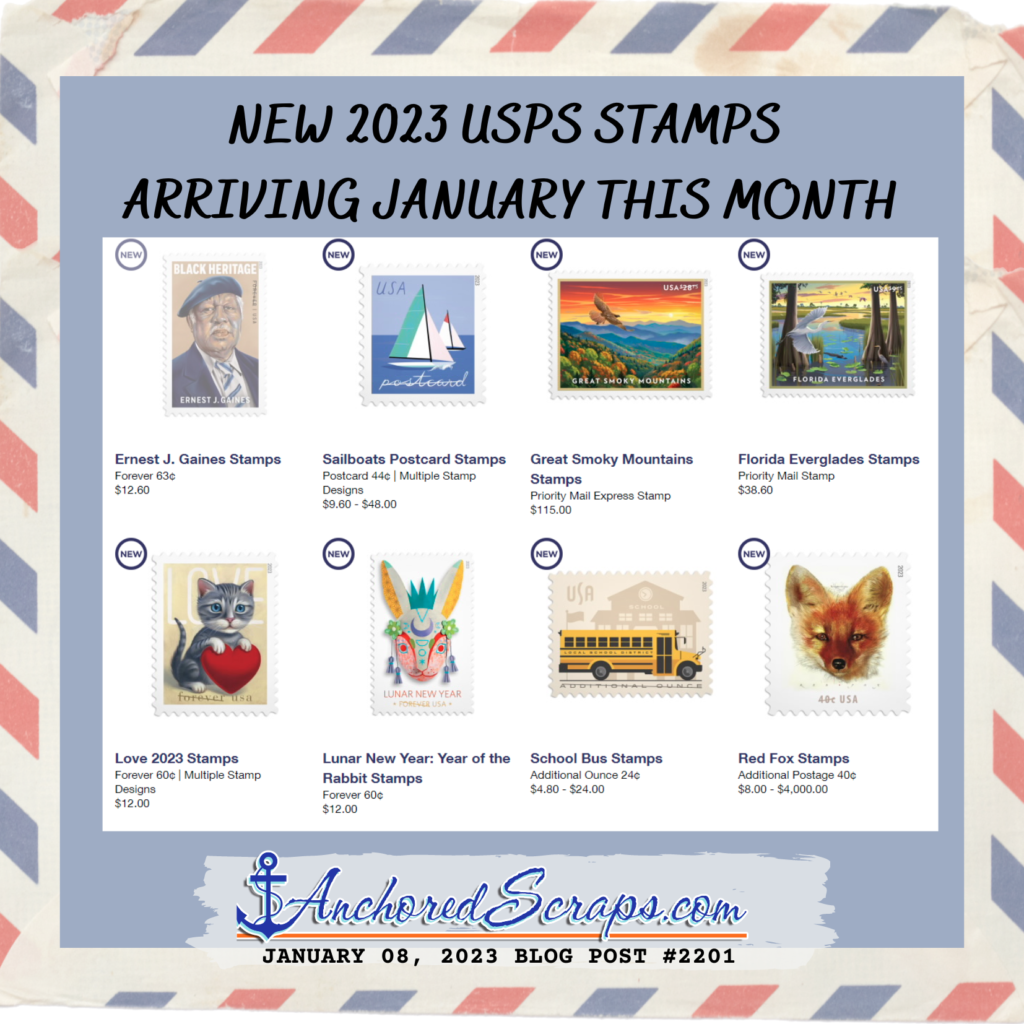 New 2023 USPS Stamps Arriving January This Month